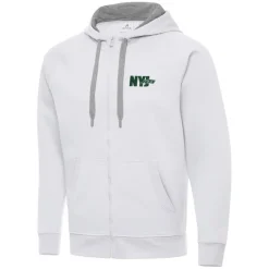 Jackets^New York Jets Men's Antigua White Victory Full-Zip Hoodie