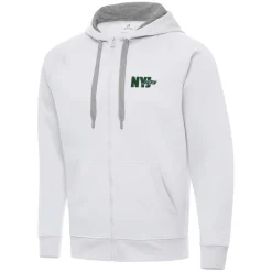 Jackets^New York Jets Men's Antigua White Victory Full-Zip Hoodie