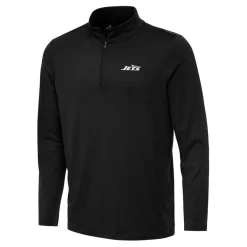 Jackets|Sweatshirts & Fleece^New York Jets Men's Antigua Black Reprocess Quarter-Zip Top