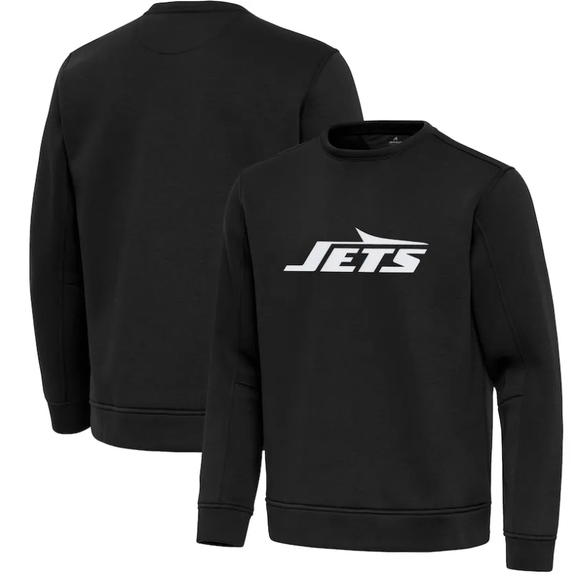 Jackets^New York Jets Men's Antigua Black Relevant Lightweight Pullover Sweatshirt