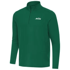 Jackets|Sweatshirts & Fleece^New York Jets Men's Antigua Green Intent Quarter-Zip Pullover Top