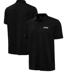 Polos^New York Jets Men's Antigua Heather Black Layout Polo