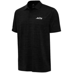 Polos^New York Jets Men's Antigua Heather Black Layout Polo