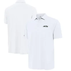 Polos^New York Jets Men's Antigua White Era Polo