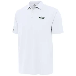 Polos^New York Jets Men's Antigua White Era Polo