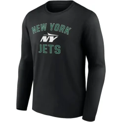 Long Sleeved^New York Jets Men's Black Victory Arch Long Sleeve T-Shirt