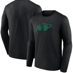Long Sleeved^New York Jets Men's Black Secondary Logo Long Sleeve T-Shirt