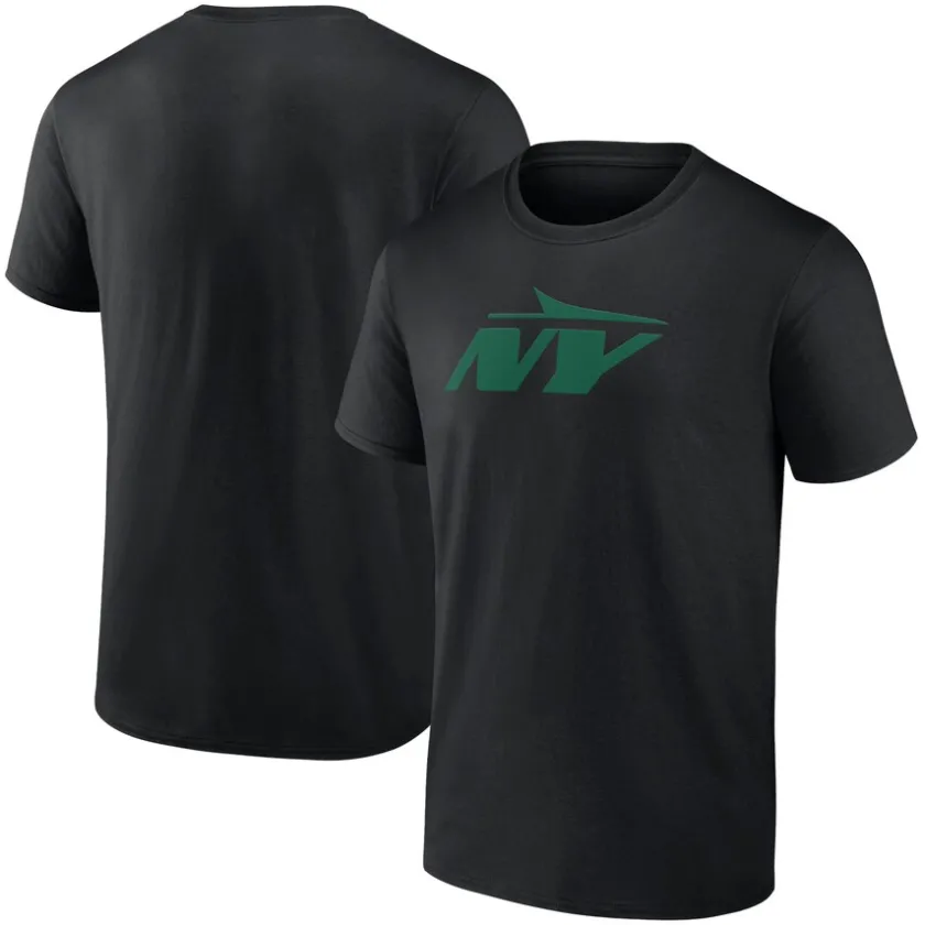 T-Shirts|Men^New York Jets Men's Black Secondary Logo T-Shirt
