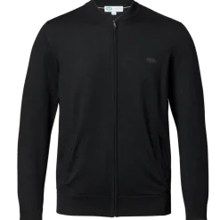 Sweaters & Dress Shirts|Sweatshirts & Fleece^New York Jets Men's Charles Tyrwhitt Black Merino Full-Zip Sweater