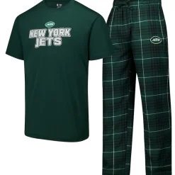 Underwear & Sleepwear^New York Jets Men's Concepts Sport Green/Black Vector T-Shirt & Flannel Pants Sleep Set