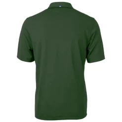 Polos^New York Jets Men's Cutter & Buck Hunter Green Helmet DryTec Virtue Eco Pique Recycled Polo