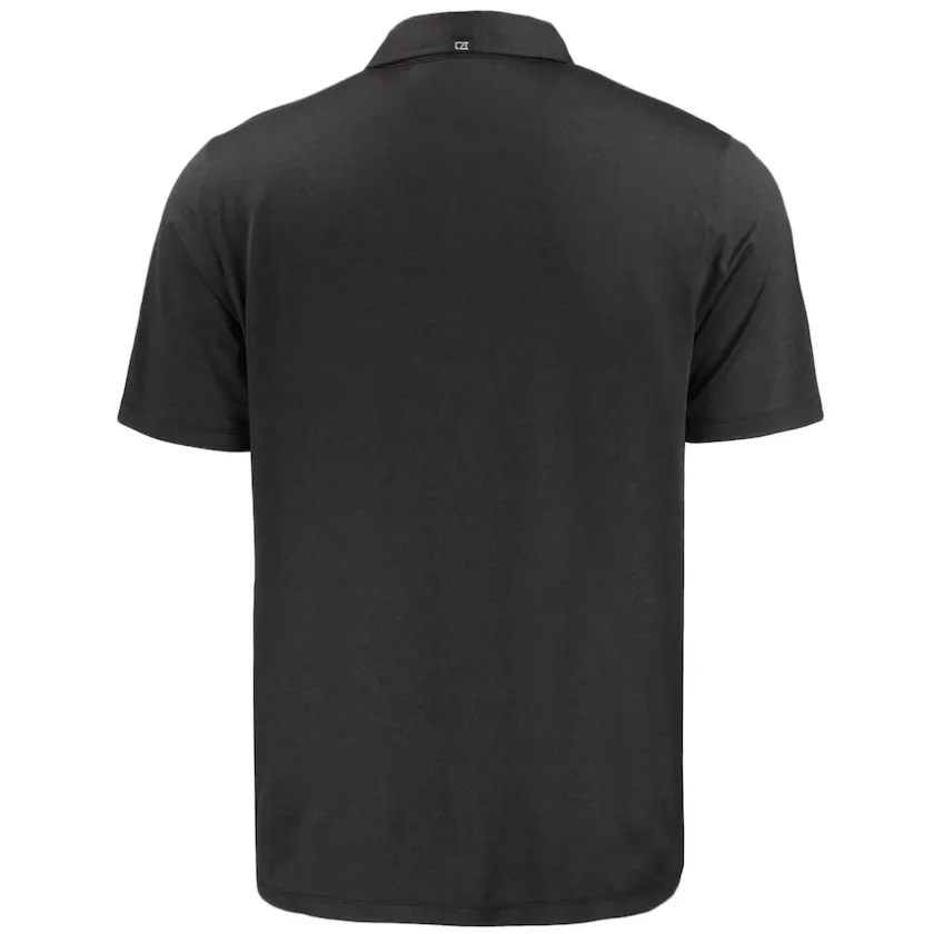 Polos^New York Jets Men's Cutter & Buck Black Monochromatic Logo Coastline Epic Comfort Eco Recycled Polo