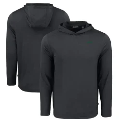 Sweaters & Dress Shirts^New York Jets Men's Cutter & Buck Black Primary Logo Coastline Epic Comfort Eco Recycled Long Sleeve Hoodie T-Shirt