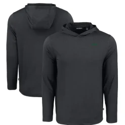 Sweaters & Dress Shirts^New York Jets Men's Cutter & Buck Black Primary Logo Coastline Epic Comfort Eco Recycled Long Sleeve Hoodie T-Shirt