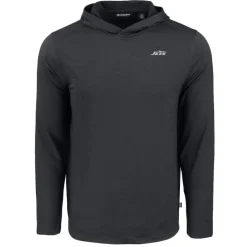 Sweaters & Dress Shirts^New York Jets Men's Cutter & Buck Black Monochromatic Logo Coastline Epic Comfort Eco Recycled Long Sleeve Hoodie T-Shirt