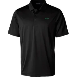 Polos|Big & Tall^New York Jets Men's Cutter & Buck Black Primary Logo Big & Tall Prospect Eco Textured Stretch Recycled Polo