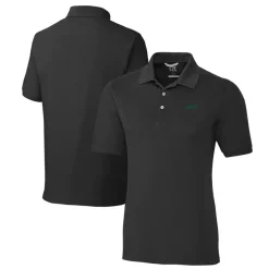 Big & Tall^New York Jets Men's Cutter & Buck Black Big & Tall Primary Logo Advantage Tri-Blend Pique Polo