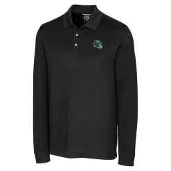 Big & Tall^New York Jets Men's Cutter & Buck Black Big & Tall Helmet DryTec Advantage Tri-Blend Pique Long Sleeve Polo