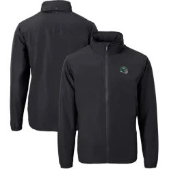 Big & Tall^New York Jets Men's Cutter & Buck Black Big & Tall Helmet Charter Eco Knit Recycled Full-Zip Jacket