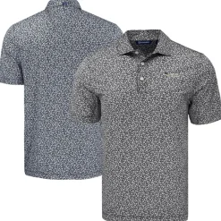 Polos^New York Jets Men's Cutter & Buck Black Pike Eco Flora Print Polo