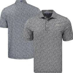 Polos^New York Jets Men's Cutter & Buck Black Pike Eco Flora Print Polo