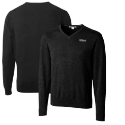 Sweaters & Dress Shirts|Sweaters^New York Jets Men's Cutter & Buck Black Throwback Logo Lakemont Tri-Blend Big & Tall V-Neck Pullover Sweater