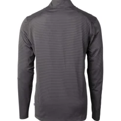 Big & Tall^New York Jets Men's Cutter & Buck Black/Gray Big & Tall Primary Logo Virtue Eco Pique Micro Stripe Recycled Quarter-Zip Top
