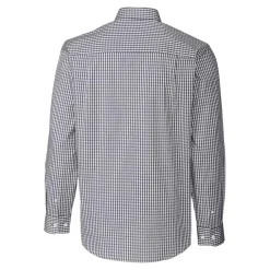 Sweaters & Dress Shirts^New York Jets Men's Cutter & Buck Charcoal Throwback Logo Easy Care Stretch Gingham Big & Tall Long Sleeve Button-Down Shirt