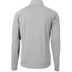 Jackets|Sweatshirts & Fleece^New York Jets Men's Cutter & Buck Gray Helmet Adapt Eco Knit Hybrid Recycled Raglan Quarter-Zip Top
