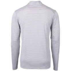 Big & Tall^New York Jets Men's Cutter & Buck Gray/White Big & Tall Helmet Virtue Eco Pique Micro Stripe Recycled Quarter-Zip Top