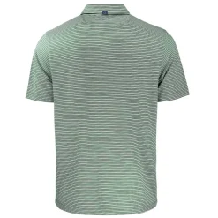 Polos^New York Jets Men's Cutter & Buck Green Primary Logo Forge Eco Double Stripe Stretch Recycled Polo