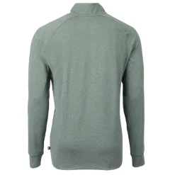 Jackets|Sweatshirts & Fleece^New York Jets Men's Cutter & Buck Heather Green Primary Logo Adapt Eco Knit Quarter-Zip Top