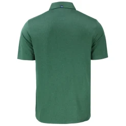 Polos^New York Jets Men's Cutter & Buck Heather Green Primary Logo Forge Eco Stretch Recycled Polo
