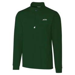Jackets|Sweatshirts & Fleece^New York Jets Men's Cutter & Buck Hunter Green Primary Logo Traverse Stretch Quarter-Zip Top