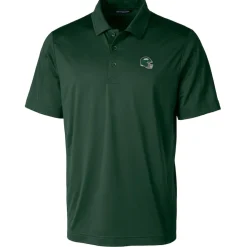 Polos^New York Jets Men's Cutter & Buck Hunter Green Helmet Prospect Eco Textured Stretch Recycled Polo