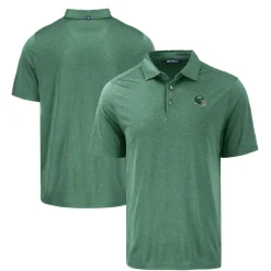 Polos^New York Jets Men's Cutter & Buck Hunter Green Helmet Coastline Epic Comfort Eco Recycled Polo