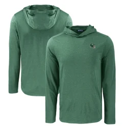 Sweaters & Dress Shirts^New York Jets Men's Cutter & Buck Hunter Green Helmet Coastline Epic Comfort Eco Recycled Long Sleeve Hoodie T-Shirt