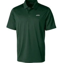 Polos|Big & Tall^New York Jets Men's Cutter & Buck Hunter Green Primary Logo Big & Tall Prospect Eco Textured Stretch Recycled Polo
