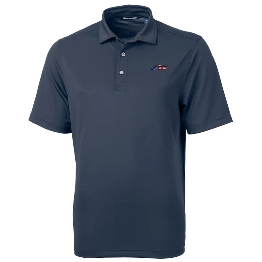Big & Tall^New York Jets Men's Cutter & Buck Navy Americana Big & Tall DryTec Virtue Eco Pique Recycled Polo