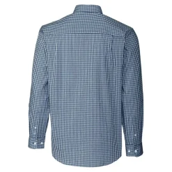 Sweaters & Dress Shirts^New York Jets Men's Cutter & Buck Navy Easy Care Stretch Gingham Big & Tall Long Sleeve Button-Down Shirt
