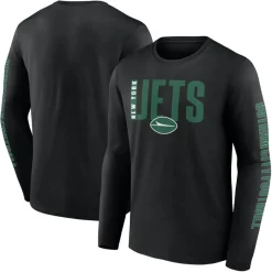 Big & Tall^New York Jets Men's Fanatics Black Big & Tall Vision Long Sleeve T-Shirt