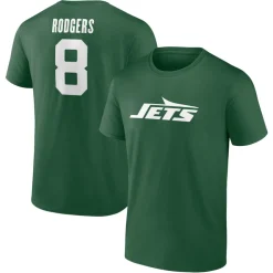 T-Shirts|Men^New York Jets Men's Fanatics Aaron Rodgers Green Player Icon Name & Number T-Shirt