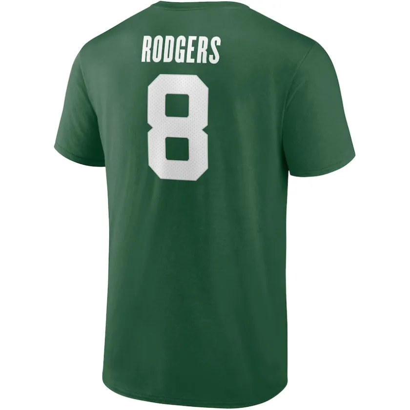 T-Shirts|Men^New York Jets Men's Fanatics Aaron Rodgers Green Player Icon Name & Number T-Shirt