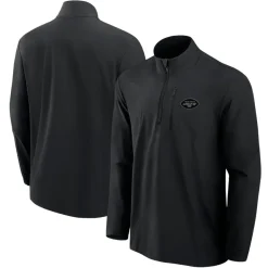 Jackets|Sweatshirts & Fleece^New York Jets Men's Fanatics Black Front Office Woven Quarter-Zip Jacket