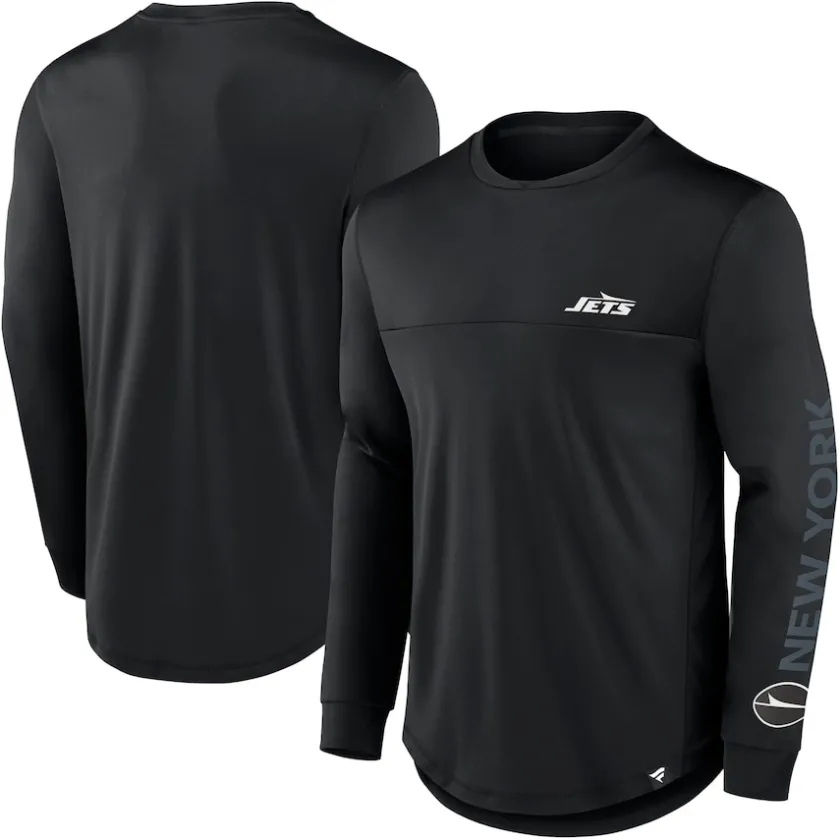 T-Shirts|Men^New York Jets Men's Fanatics Black Blackout Long Sleeve T-Shirt