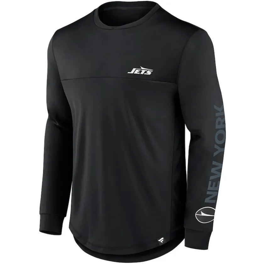 T-Shirts|Men^New York Jets Men's Fanatics Black Blackout Long Sleeve T-Shirt