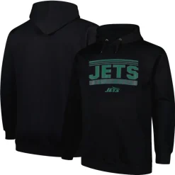 Big & Tall^New York Jets Men's Fanatics Black Big & Tall Pop Pullover Hoodie