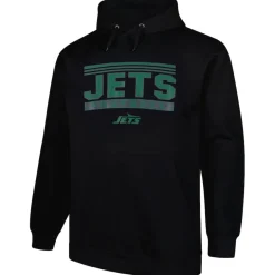Big & Tall^New York Jets Men's Fanatics Black Big & Tall Pop Pullover Hoodie