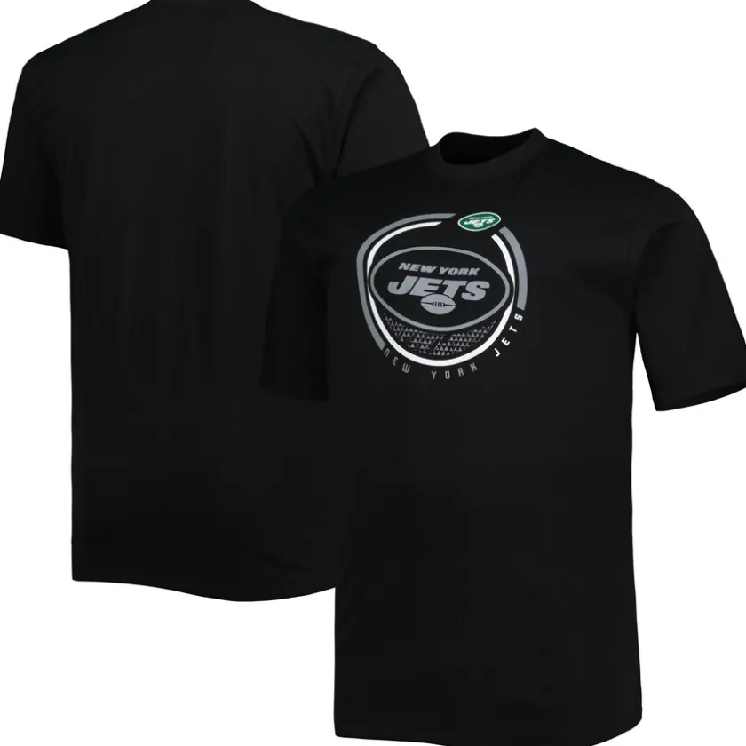 Big & Tall^New York Jets Men's Fanatics Black Big & Tall Color Pop T-Shirt