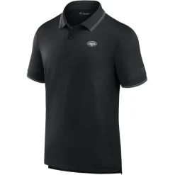 Polos^New York Jets Men's Fanatics Black Pique Polo Shirt
